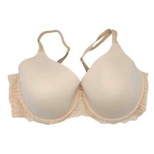 Soma Embraceable Perfect Coverage Bra Beige 40DD Underwire Enchanting Lace Wing
